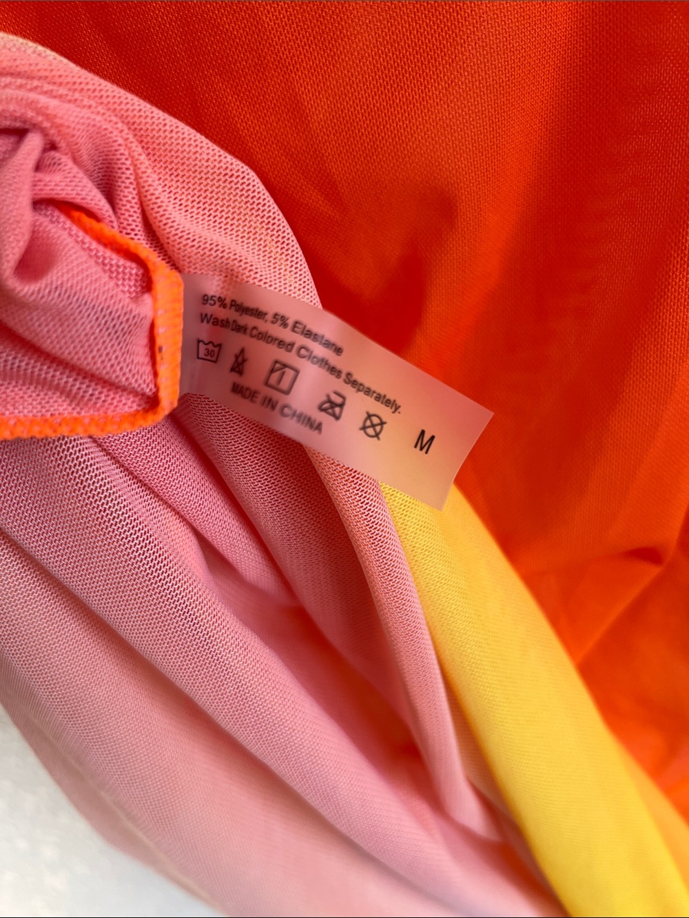 Ombre Drawstring Mesh Cover Up - Picture 3 of 3
